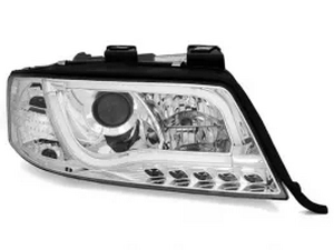 Фари Audi A6 C5 (97-01) - LED Tube Lights хром 2