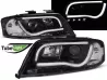 Фари передні Audi A6 C5 (97-01) - LED Tube Lights чорні 1
