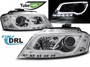 Фари Audi A3 8P (08-12) рестайлінг - Tube Lights TRU DRL хром 1