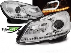 Фари Mercedes З W204 (11-14) рестайлінг - Tube Light хром 1