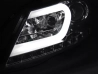 Фари Mercedes W204 (11-14) рестайлінг - Tube Light чорні 2