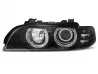 Фари чорні BMW E39 (95-04) - ангельські очі (LED повороти) 2