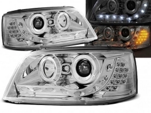 Фари хром VW T5 (03-09) - Daylight з LED поворотами 1