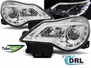 Фари Opel Corsa D (11-14) рестайлінг - Tube Light TRU DRL хром 1