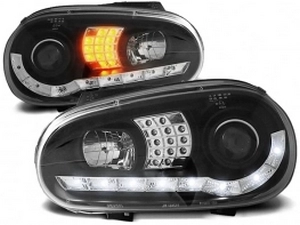 Фари чорні VW Golf IV (97-03) - Daylight з LED поворотами