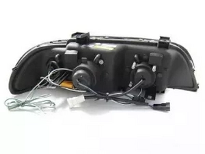 Фари чорні BMW E39 (95-04) - 3D ангельські очі (LED повороти) 4