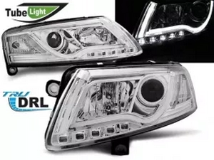 Фари Audi A6 C6 (04-08) - Tube Lights TRU DRL хром 1