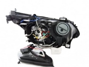 Фары BMW E60 / E61 (03-04) - ангельские глазки CCFL Xenon D2S чёрные 3