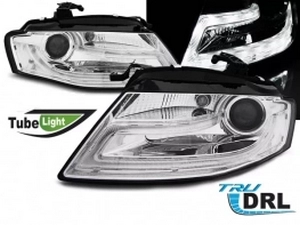 Фари Audi A4 B8 (08-11) - Tube Light TRU DRL хром 1