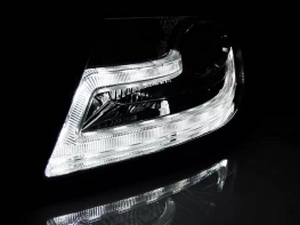 Фари Audi A4 B8 (08-11) - Tube Light TRU DRL чорні 2