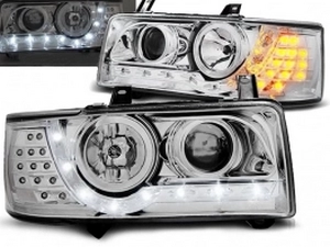 Фари хром VW T4 (90-03) Transporter - Daylight з LED поворотами 1