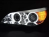 Фари хром BMW E60 / E61 (03-07) - ангельські очі CCFL LED-повороти 3
