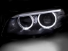 Фари чорні BMW 5 F10 / F11 (10-13) - TRU DRL ангельські очі LCI стиль 2