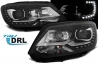 Фари передні VW Touran GP2 (10-15) рестайлінг - TRU DRL (чорні) 1