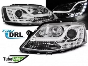 Фары VW Jetta A6 (11-18)  - Tube Lights TRU DRL хром (Sonar)