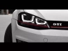 Фари VW Golf 7 (12-17) - U-подібні TRU DRL чорні (червона смуга) GTI стиль 3