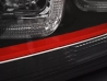 Фари VW Golf 7 (12-17) - U-подібні TRU DRL чорні (червона смуга) GTI стиль 2