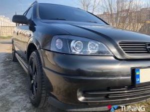 Фары Opel Astra G (98-04) - H7 ангельские глазки чёрные (Depo) 5