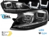 Фари чорні VW Golf 7 (12-17) - TRU DRL U-подібні DTS 1
