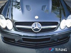 Спліттер передній бампера SL Black Mercedes CLK W209 (02-09) 3