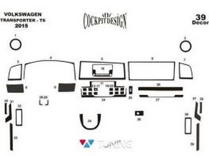 Накладки на торпедо VW Transporter T6 (2015-) - схема 2