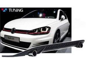 Диффузор заднего бампера VW Golf VII 7 (2012+) - GTI стиль (два выхлопа) 3 3