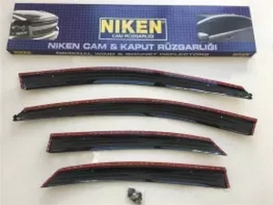 Дефлекторы окон Hyundai Accent Solaris (10-17) Sedan - Niken (хром молдинг) 2