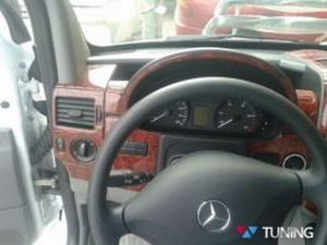 Накладки на торпедо MERCEDES Sprinter W906 (40 деталей) дерево 3 4