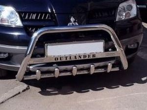 Кенгурятник Mitsubishi Outlander I (03-06) - с грилем 1