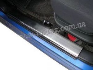 Накладки на пластиковые пороги Chevrolet Aveo T250 (06-11) 4