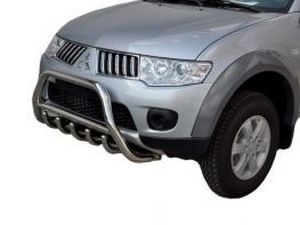 Кенгурятник Mitsubishi Pajero Sport II (09-15) - з грилем 2