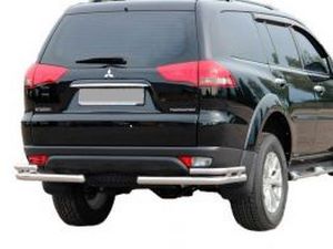 Захист задній Mitsubishi Pajero Sport II (09-15) - кути подвійні 2