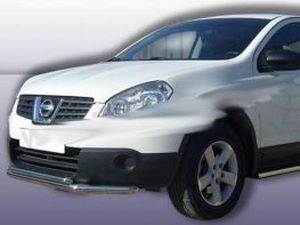 Защита передняя Nissan Qashqai I (J10; 07-13) - труба двойная 2