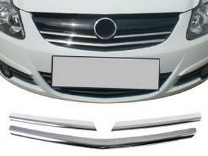 Хром накладки на решётку Opel Corsa D (06-14) 1