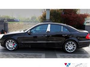 Хром молдинги дверных стоек Mercedes E W211 (02-09) Sedan 2
