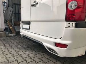 Накладка на задний бампер VW Crafter (06-16) - двойной выхлоп 4