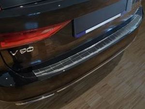 Накладка на бампер Volvo V90 II (16-) - чёрная матовая 4