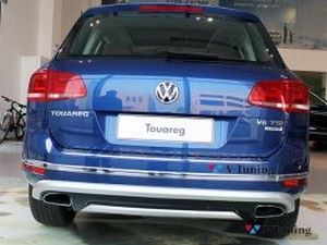 Накладка на задний бампер VW Touareg II (2015-) рестайлинг 2 8