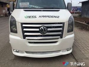 Накладка на передний бампер VW Crafter (06-12) - две противотуманки 3