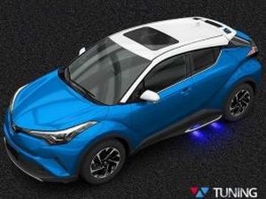 Пороги боковые TOYOTA C-HR (2017-, 2018-) - с диодной подсветкой 3 4