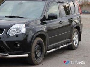 Пороги боковые Nissan X-Trail T31 - трубы 3 3