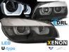 Фары чёрные BMW X1 E84 (2012-2015) рестайлинг - LED U-Type ксенон 1