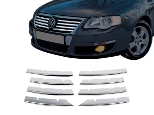Хром полоски на решётку VW Passat B6 (3C; 05-10) - Carmos
