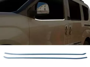 Хром нижние молдинги окон Fiat Doblo II (10-22) - передние