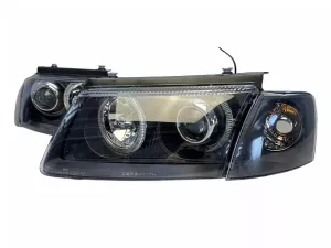 Фары VW Passat B5 3B (96-00) - H7 ангельские глазки чёрные 5