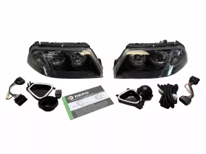 Фари VW Passat B5 3BG (01-05) рестайлінг - ангельські очі чорні 5