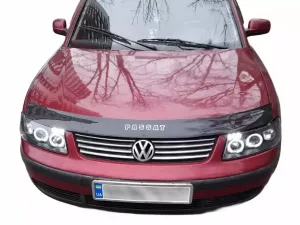 Фары чёрные VW Passat B5 3B (96-00) - ангельские глазки LED 4