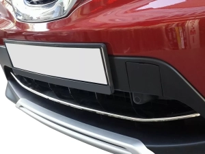 Хром на передний бампер Nissan Qashqai II (J11; 14-17) - Carmos 4