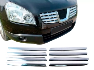 Хром накладки на решётку Nissan Qashqai I (J10; 07-09) - Carmos