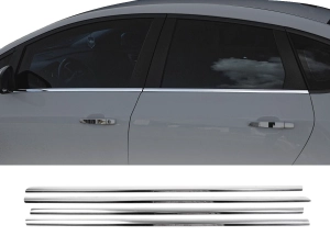 Хром нижні молдинги вікон Opel Astra H (04-14) Sedan - Carmos